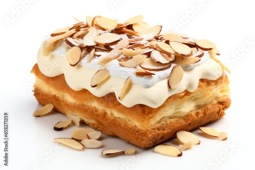 Almond Alps cake isolated on white background photo