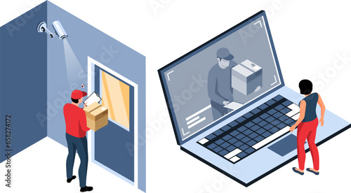 Home Security Isometric Set