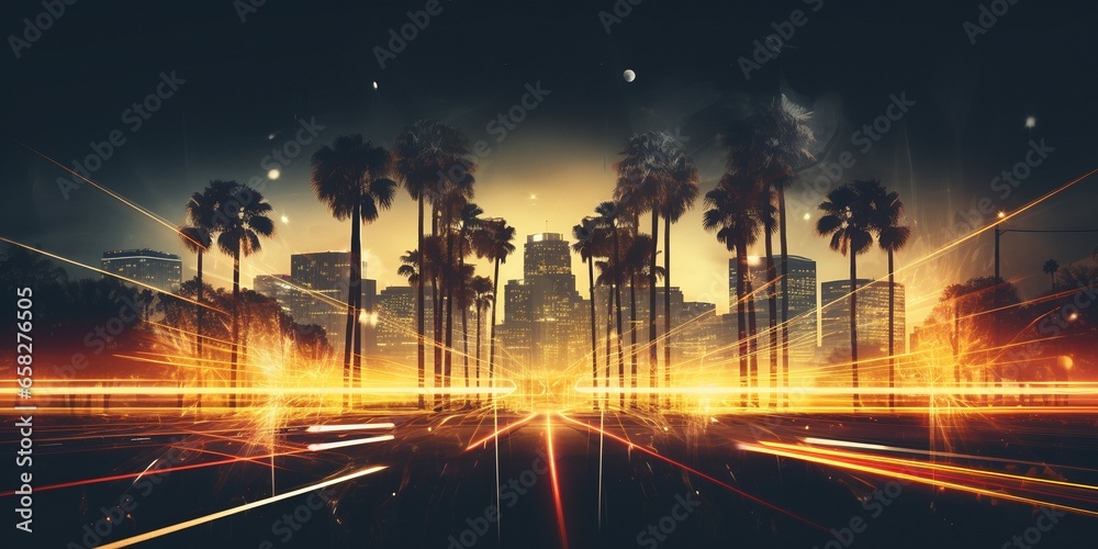 modern movie style background wallpaper summer and night time vibes borders sunset view