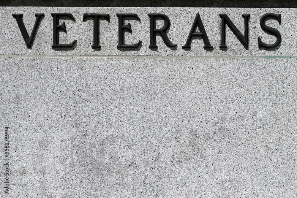 Inscription VETERANS on the wall. Veterans Day Inscription VETERANS on the wall. Veterans Day