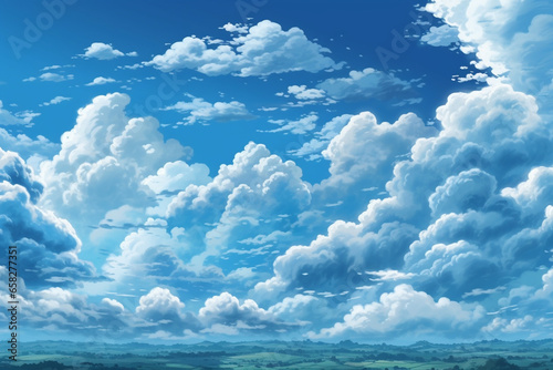 Beautiful clouds and blue sky background. 3d render illustration.