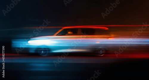 Cars driving in the darkness