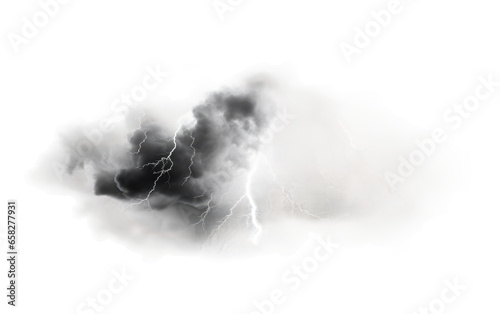 Nature Fury The Roar of a Thunderstorm Clouds Isolated on a Transparent Background PNG.