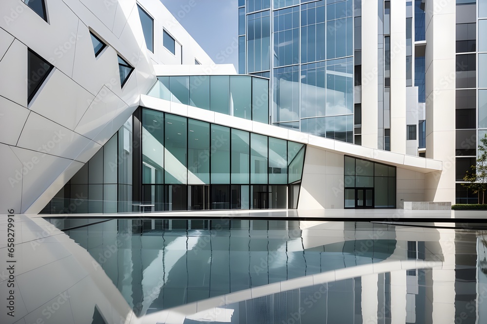 Obraz premium Architectural Harmony A Minimalist Perspective - Generative AI Edition