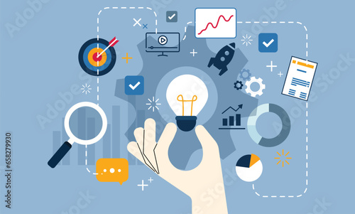 Vector illustration of found idea, creative concept.