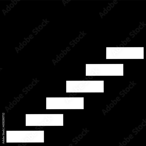 Minimalist design. Black and white background with stairway to success. Growth concept. Negative space.