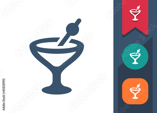 Cocktail Icon. Glass, Bar, Drink, Alcohol, Martini