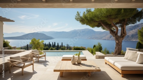 View to beautiful landscape and nature from villa terrace © Damian Sobczyk
