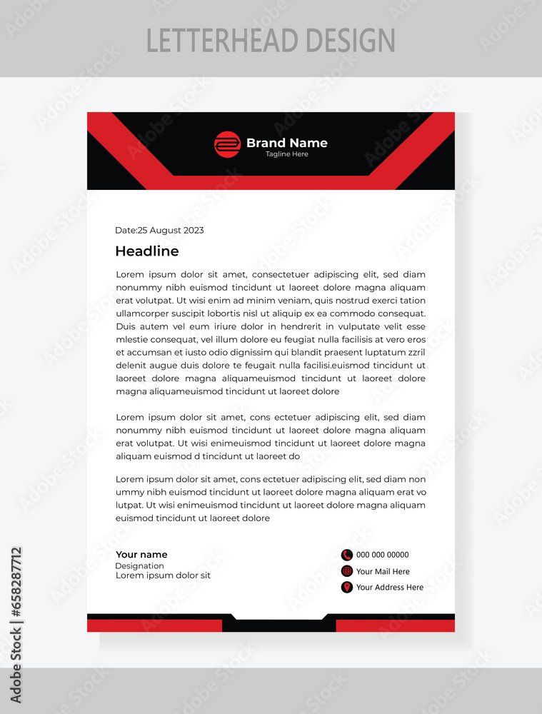 corporate Letterhead Design template,business Letterhead Design template,simple Letterhead Design template