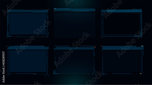 Set of Sci Fi Modern User Interface Elements. Futuristic Abstract HUD. Good for game UI. Vector Illustration EPS10