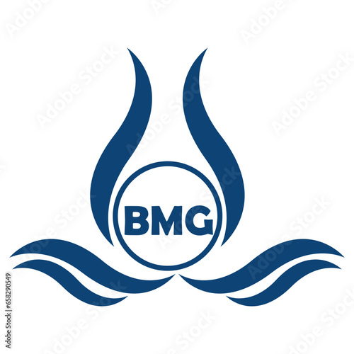 BMG letter water drop icon design with white background in illustrator, BMG Monogram logo design for entrepreneur and business.
 photo
