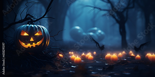 halloween pumpkin in the night 