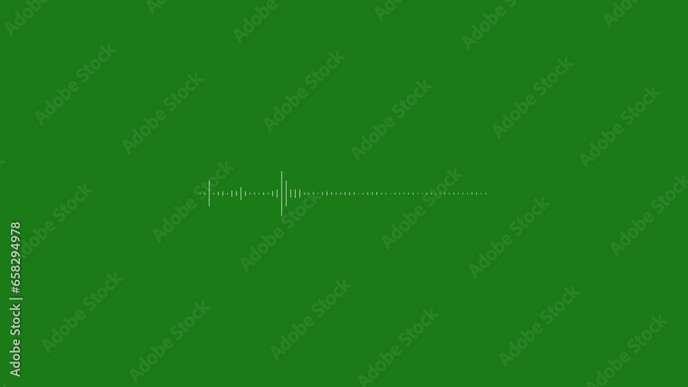 audio waveform video 4K on green screen audio waveform video 4K on green screen