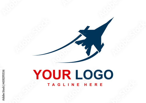 Fighter plane logo vector