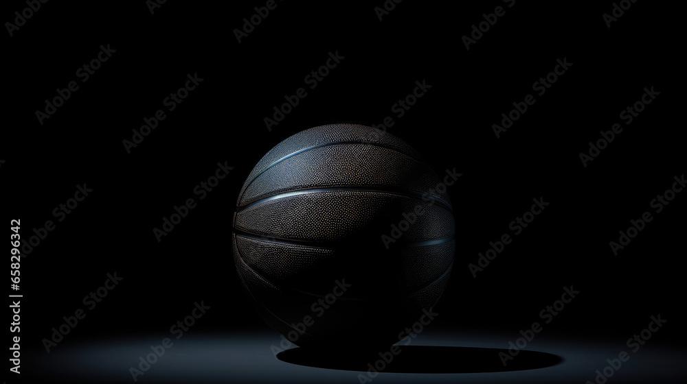 This intriguing image showcases a black basketball on a black backdrop, emphasizing minimalism and the beauty of form in simplicity. This intriguing image showcases a black basketball on a black backdrop, emphasizing minimalism and the beauty of form in simplicity.