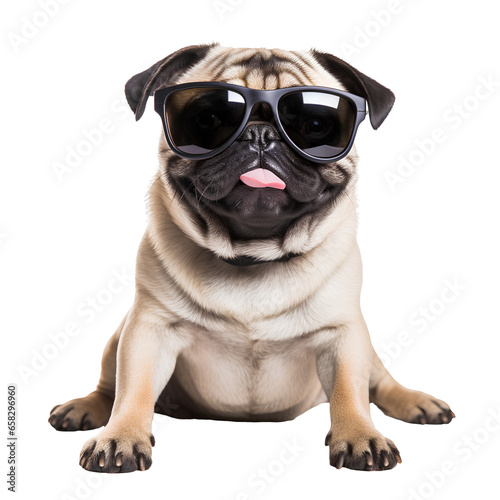 Funny and happy dog on transparent background PNG © I LOVE PNG
