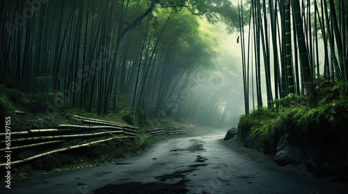 Bamboo forest and road © Ziyan Yang