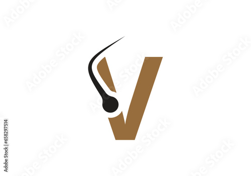 Letter V Hair Treatment Logo Design Vector Template. Dermatology Logo Design, Hair Care Treatment