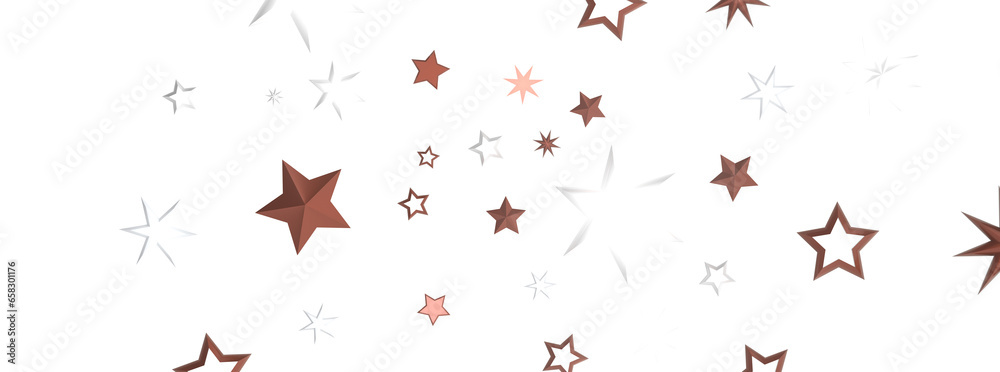 Obraz premium Twinkling Yuletide Skies: Breathtaking 3D Illustration of Falling Christmas Starlights