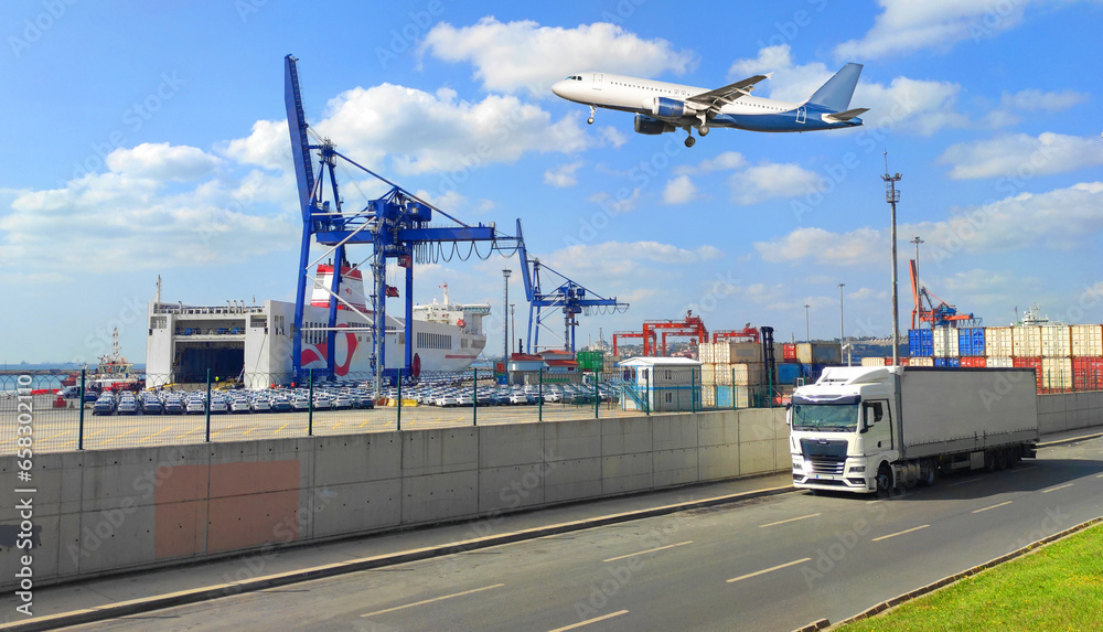 Global business logistics. Import export concept. Global business logistics. Import export concept.