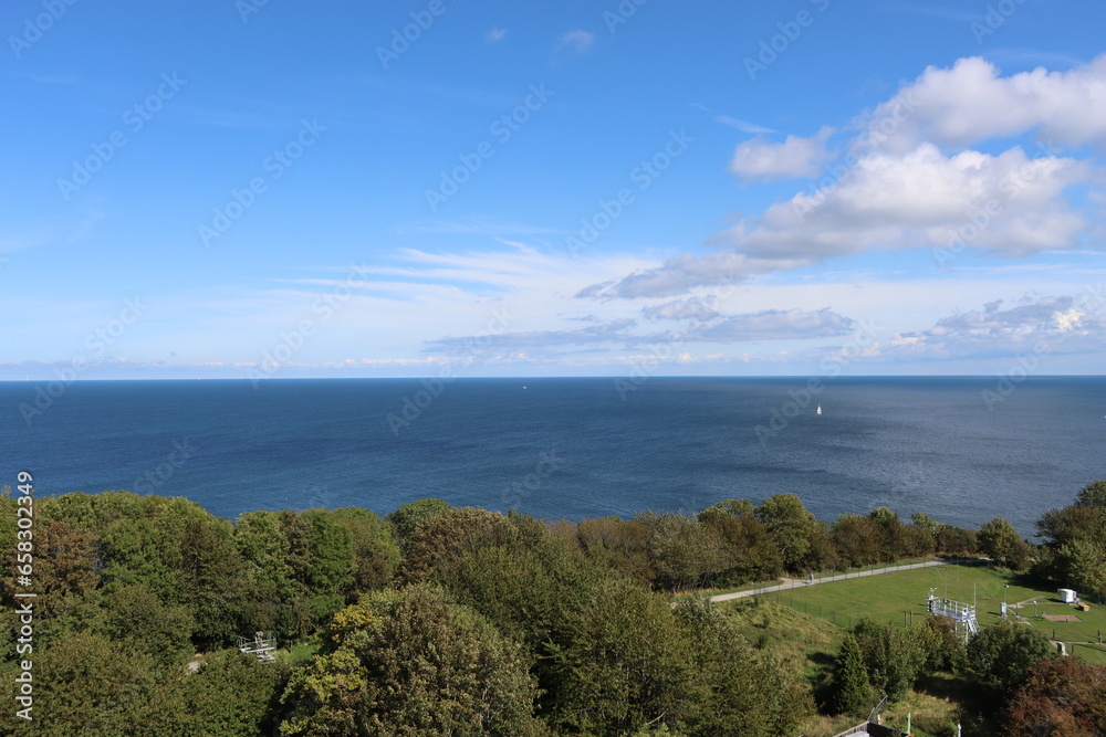 View from the new lighthouse Kap Arkona over the Baltic Sea island of Rügen View from the new lighthouse Kap Arkona over the Baltic Sea island of Rügen