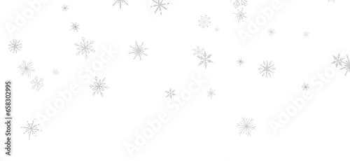Dancing Snowflakes: Enthralling 3D Illustration of Falling Christmas Snow Crystals