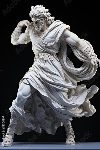 Classic white marble statue. Generative AI