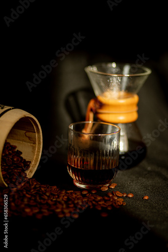 cup of coffee and beans