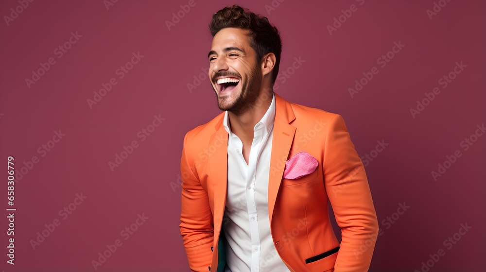 Smiling Young Businessman in Suit Bright Colors Smiling Young Businessman in Suit Bright Colors