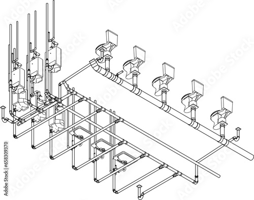 3D illustration of building piping