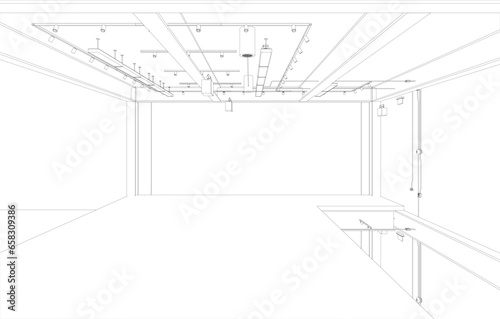 3D illustration of building piping