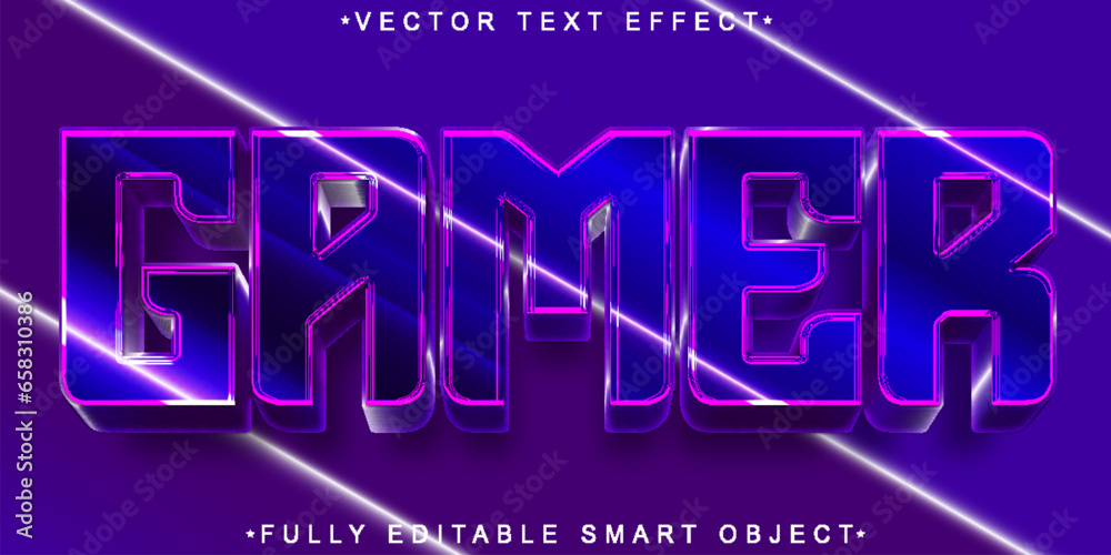 Naklejka premium Shny Esport Gamer Vector Fully Editable Smart Object Text Effect