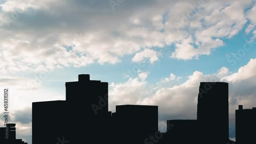 Skyline cloudy sky in a sunny day