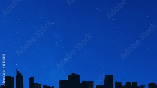 Skyline night clear sky full of stars