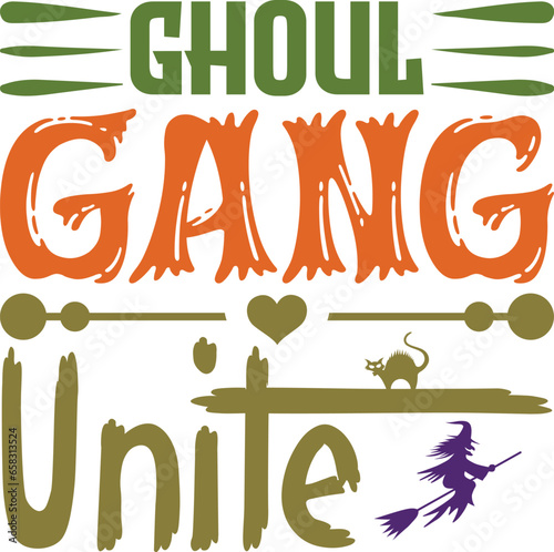 Ghoul Gang Unite Halloween T-Shirt Design