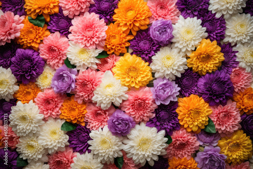 Colorful chrysanthemum flowers background © Veniamin Kraskov
