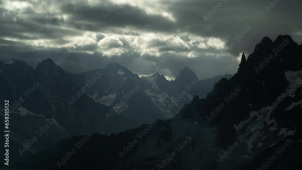 View over the French Alps around Mont Blanc above Chamonix Time-Lapse View over the French Alps around Mont Blanc above Chamonix Time-Lapse