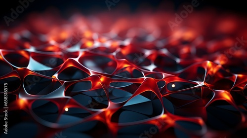 Red abstract networking technology background
