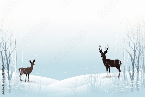 "Simple Elegance: Reindeer in Winter" Generated AI.