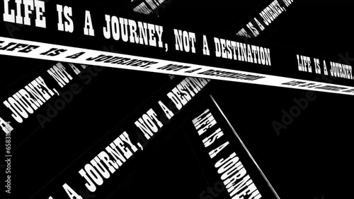 Life is a journey, not a destination motivational motion text with Block typography motion effect