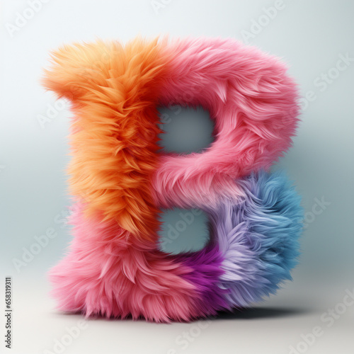 number seven made of colorful letters