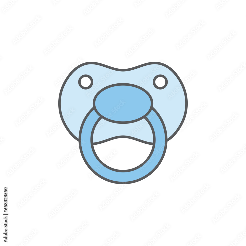 Baby pacifier icon in flat style. Nipple for newborn child vector illustration on isolated background. Soother sign business concept. Baby pacifier icon in flat style. Nipple for newborn child vector illustration on isolated background. Soother sign business concept.