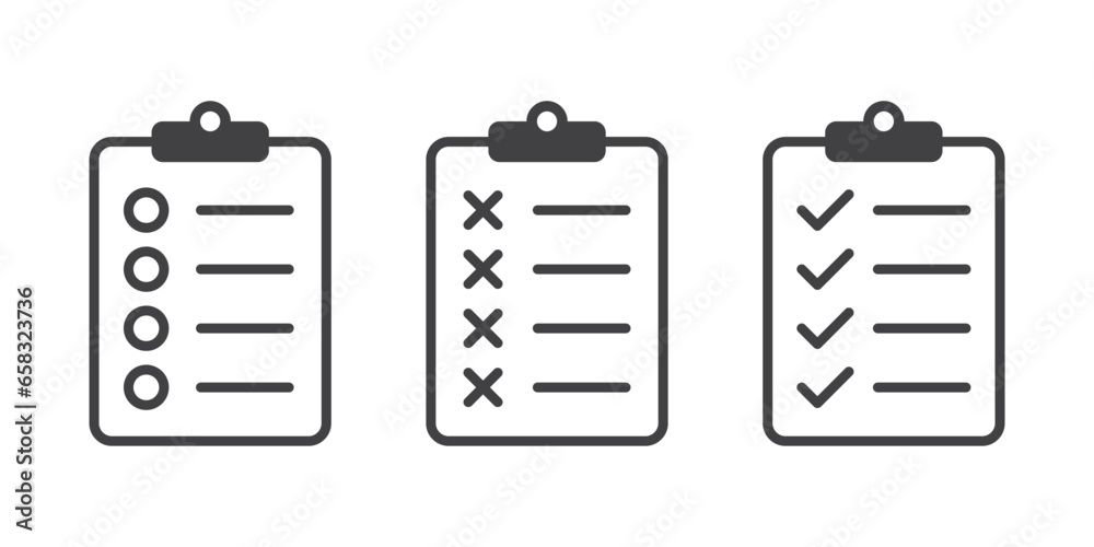 Clipboard with checklist icon in flat style. Planning and organization of work vector illustration on isolated background. Document sign business concept. Clipboard with checklist icon in flat style. Planning and organization of work vector illustration on isolated background. Document sign business concept.