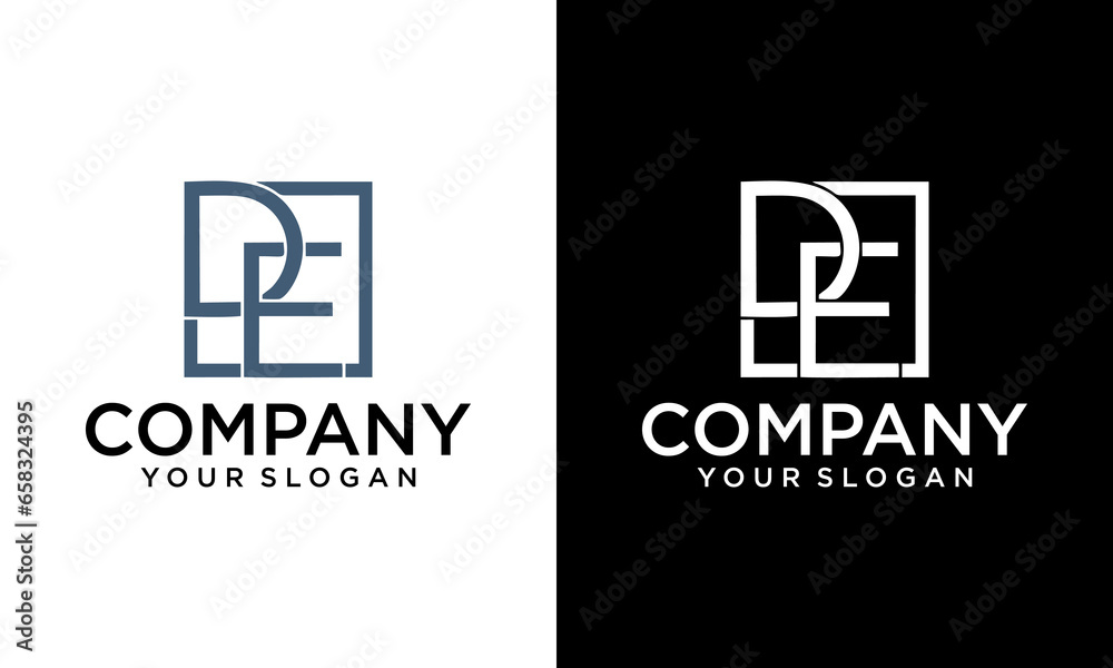 Abstract initial letter D and E logo, usable for branding and business logos, Flat Logo Design Template, vector illustration Abstract initial letter D and E logo, usable for branding and business logos, Flat Logo Design Template, vector illustration