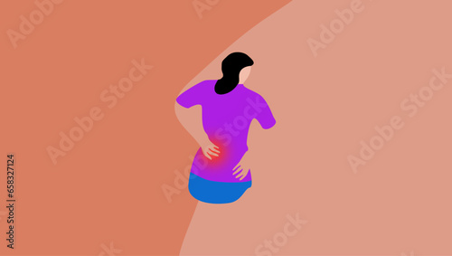 backache vector color illustration