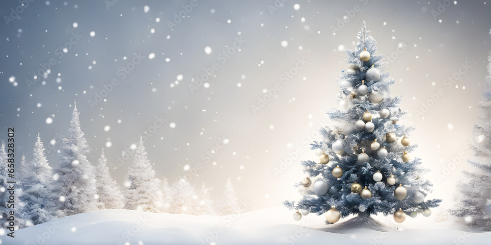 christmas tree on white background. christmas tree for christmas day and happy new year. Xmas eve, Boxing day, New year celebration, happy new year concept. AI Generative