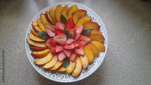 plate full of  fruit