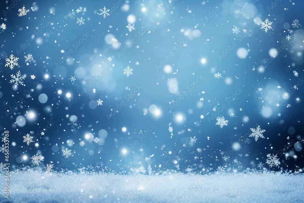 Winter Wonderland, Festive Blue Christmas Scene