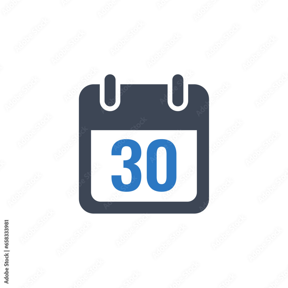 Calendar icon. One month vector icon on white background Calendar icon. One month vector icon on white background