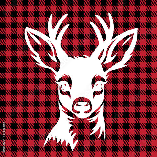 Christmas and New Year pattern at Buffalo Plaid. Festive background for design and print